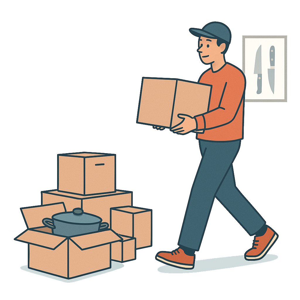 Person moving boxes for website coming soon