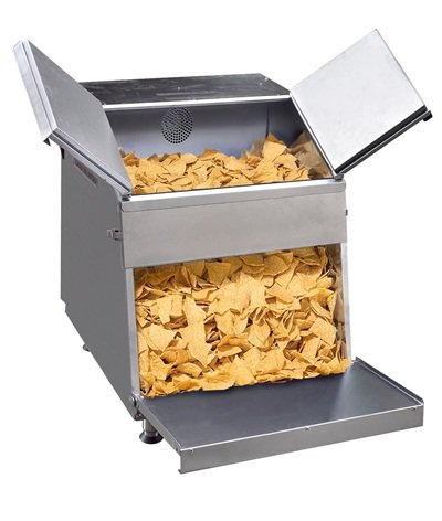 Tortilla chip warmer that is placed on the counter top in kitchen, buffet, or food truck. Available at Central Florida Restaurant Supply in Winter Haven, FL serving Polk County and all of central Florida counties.