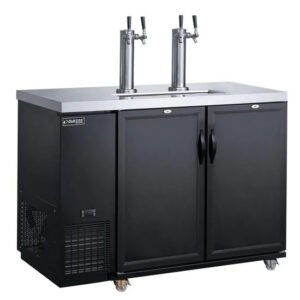 Dukers dual tap kegerator beer dispenser. Available at Central Florida Restaurant Supply in Winter Haven, FL serving all of Polk County, Lake County, Orange County, Four Corners, and central Florida counties.