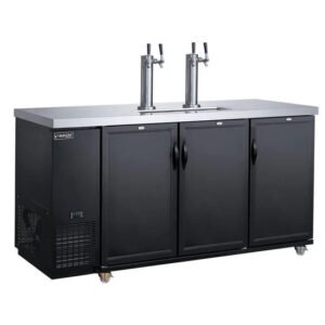Dukers dual tap kegerator beer dispenser. Available at Central Florida Restaurant Supply in Winter Haven, FL serving all of Polk County, Lake County, Orange County, Four Corners, and central Florida counties.