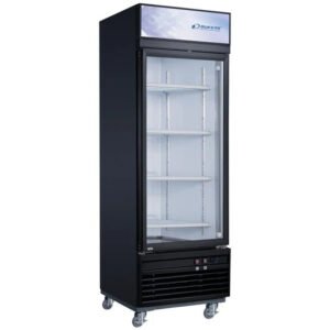1 door glass reach in merchandiser freezer from Dukers. Includes adjustable shelving and on 4 inch casters. Available at Central Florida Restaurant Supply in Winter Haven, FL serving all of Polk County, Lake County, Orange County, Four Corners, and central Florida counties.