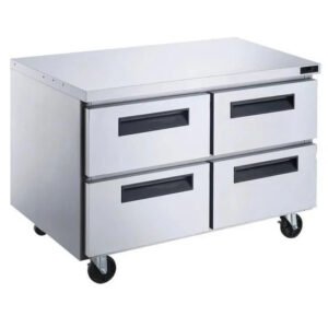 4 drawer undercounter refrigerator and undercounter freezer in stainless steel from Dukers. Available at Central Florida Restaurant Supply in Winter Haven, FL serving all of Polk County, Lake County, Orange County, Four Corners, and central Florida counties.