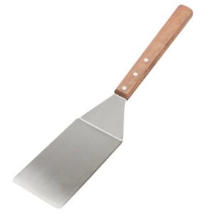 American Metalcraft LT198 20" Turner w/ Offset Blade & Rounded Edge, 4x8", Wood/Stainless