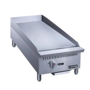 Dukers DCGM12 12-inch Wide Griddle with 1 Burner. Options in 3/4 inch thick plate or 1" thick plate. Available at Central Florida Restaurant Supply in Winter Haven, FL serving all of Polk County, Lake County, Orange County, Four Corners, and central Florida counties.