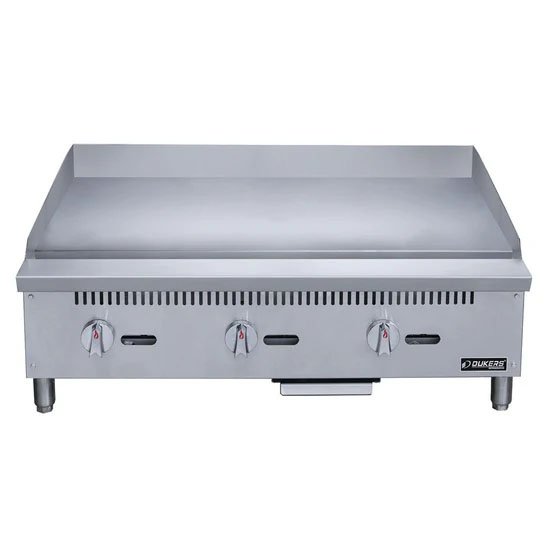 Dukers DCGM36 36-inch Wide Griddle with 1 Burner. Options in 3/4 inch thick plate or 1" thick plate. Available at Central Florida Restaurant Supply in Winter Haven, FL serving all of Polk County, Lake County, Orange County, Four Corners, and central Florida counties.