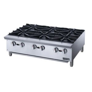Dukers DCHPB36 36-inch wide hot plate with 6 burners. Available in liquid propane or natural gas. Available at Central Florida Restaurant Supply in Winter Haven, FL serving all of Polk County, Lake County, Orange County, Four Corners, and central Florida counties.
