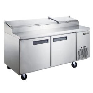 Dukers 2 door pizza prep station. Available at Central Florida Restaurant Supply in Winter Haven, FL serving all of Polk County, Lake County, Orange County, Four Corners, and central Florida counties.