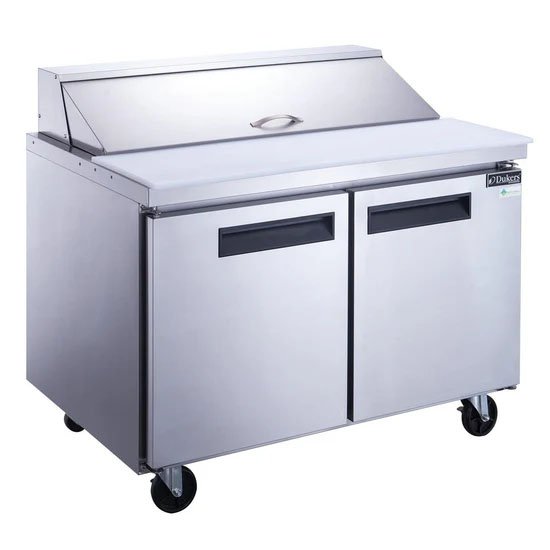 Dukers 2 Door Food Prep Table. Restaurant equipment and items that can be purchased at Central Florida Restaurant Supply.