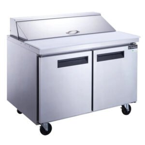 Dukers 2 Door Food Prep Table. Restaurant equipment and items that can be purchased at Central Florida Restaurant Supply