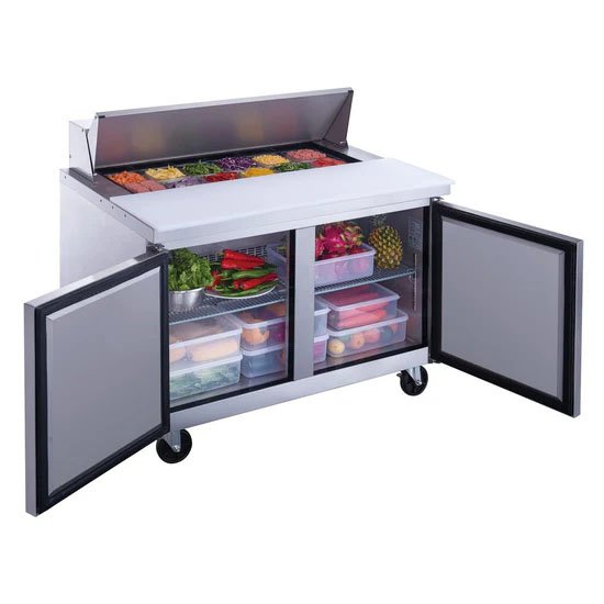 Dukers 2 Door Food Prep Table. Restaurant equipment and items that can be purchased at Central Florida Restaurant Supply.