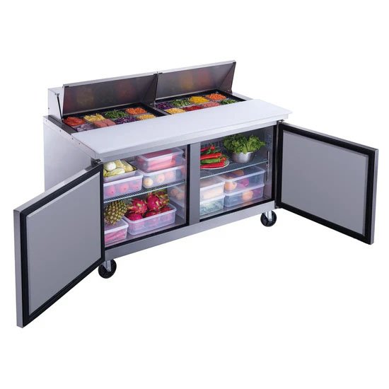 Dukers 2 Door Food Prep Table. Restaurant equipment and items that can be purchased at Central Florida Restaurant Supply.
