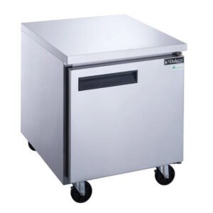 Single door undercounter refrigerator and undercounter freezer in stainless steel from Dukers. Available at Central Florida Restaurant Supply in Winter Haven, FL serving all of Polk County, Lake County, Orange County, Four Corners, and central Florida counties.