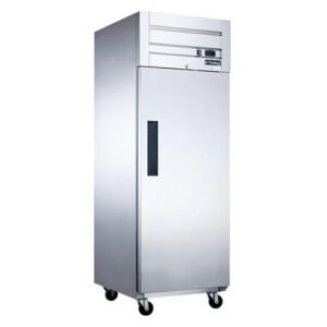 Dukers single door commercial freezer or refrigerator in stainless steel. Available at Central Florida Restaurant Supply in Winter Haven, FL serving all of Polk County, Lake County, Orange County, Four Corners, and central Florida counties.
