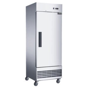 Dukers single door commercial freezer or refrigerator in stainless steel. Available at Central Florida Restaurant Supply in Winter Haven, FL serving all of Polk County, Lake County, Orange County, Four Corners, and central Florida counties.