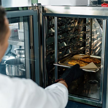 Commercial countertop refrigeration at a hotel.