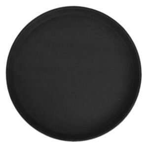 14'' Premium Fiberglass Tray, Non-slip, Black, Round