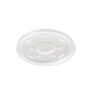 Plastic Cup Lid 6-12 oz Straw Slotted - Translucent - 100 Per Sleeve