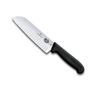 Santoku Knife 7" Granton Edge - Fibrox Pro Black Handle