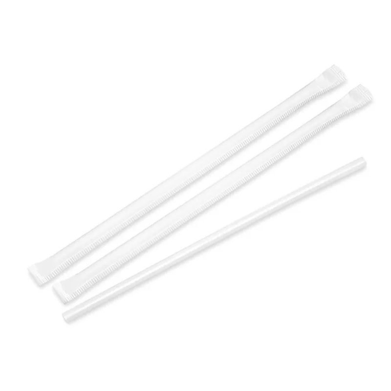 10-1/4" Giant Straw Wrapped - Clear - 300 per Box