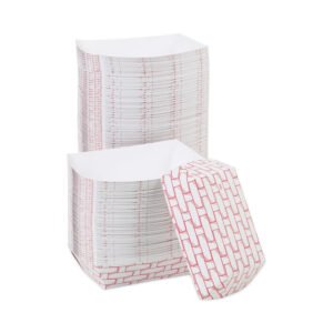 Paper Food Tray 3 lbs - Red/White - 250 per Sleeve