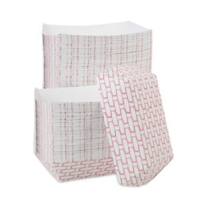 Paper Food Tray 5 lbs - Red/White - 250 per Sleeve