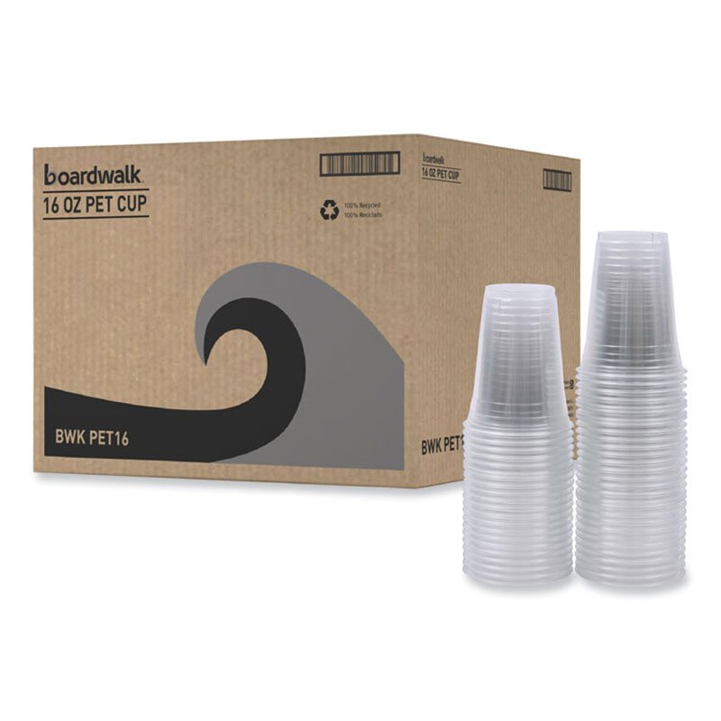 Plastic PET Cup 16oz - Clear - 50 per Sleeve