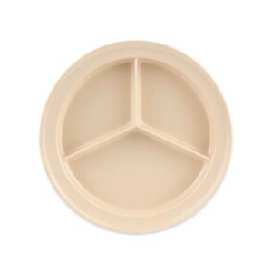 Plastic 3 Compartment Plate 9" - Tan