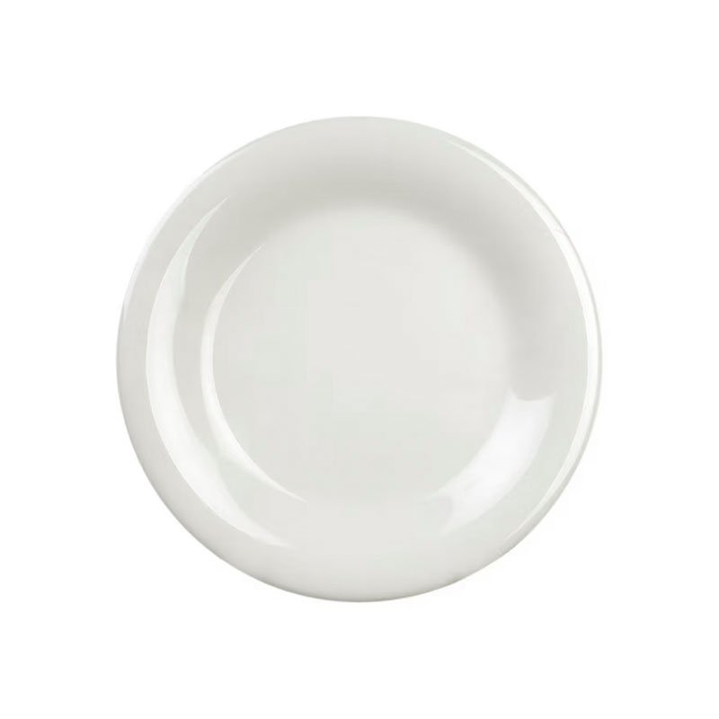 Plastic Wide Rim Plate 10-1/2" - White