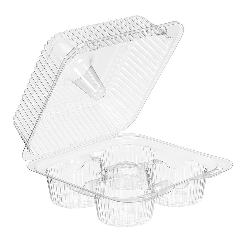 4 Compartment Cupcake Container - Clear
