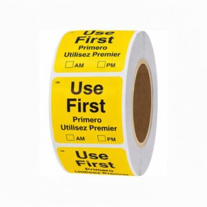 DayMark Use First Dissolvable Label - Yellow