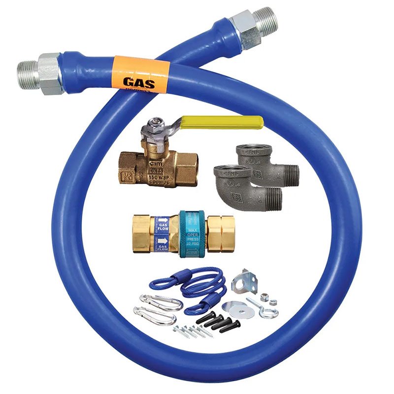 Gas Connector Hose Kit / Assembly 3/4" x 48" H/D - Blue