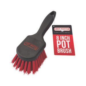 Pot Brush 8" Black/Red