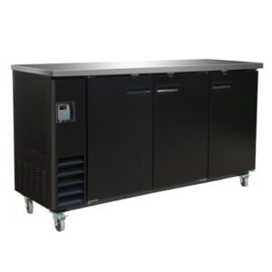 Servware Three Door Back Bar Cabinet - 72" - Black