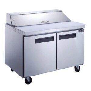 2-Door Sandwich Food Prep Table Refrigerator S/S
