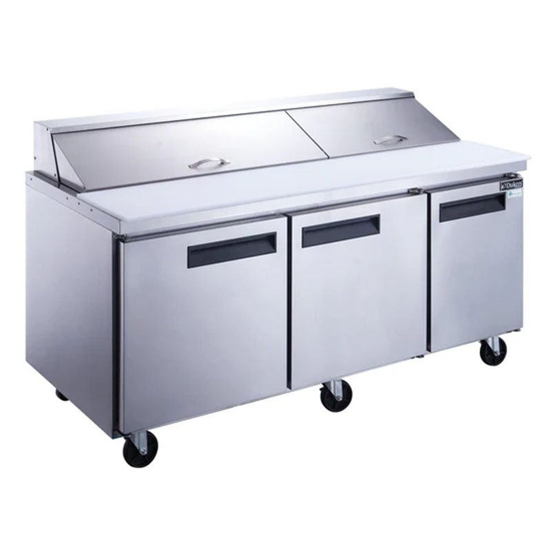 Dukers 3-Door Commercial Food Prep Table Refrigerator S/S