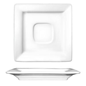 China Saucer Square Rolled Edge 5-7/8" - Super White