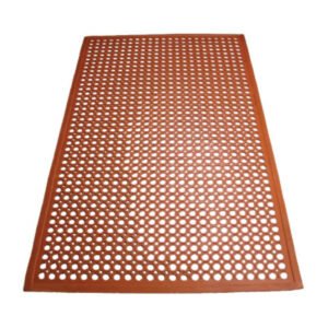 Rubber Floor Mat 3'x5' Beveled - Red