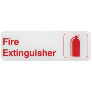 Sign "Fire Extinguisher" 3" x 9" - White