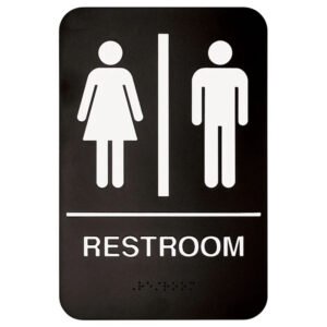 Sign "Restroom" 6" x 9" Braille
