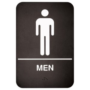 Sign "Men" 6" x 9" Braille