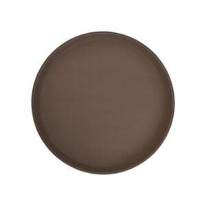 16" Premium Fiberglass Round Tray Non-slip - Brown