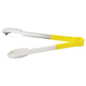 Utility Tong 12" - Yellow Heat Resistant Handle
