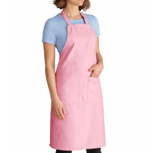 Apron Bib Pink - 2 Pockets