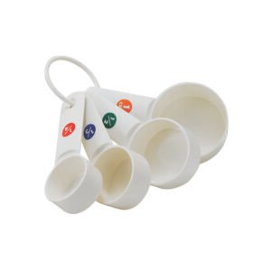 Measuring Cup Set, 4pcs, White Plastic