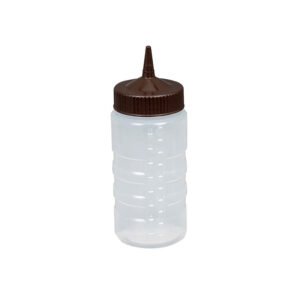 Vollrath Squeeze Bottle 16oz - Clear w/Brown Top
