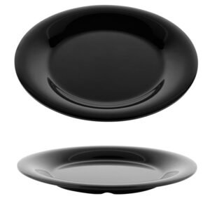 Melamine Wide Rim Plate 9" - Black