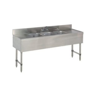 Underbar 3 Comp. Sink w/ Left & Right Drainboards