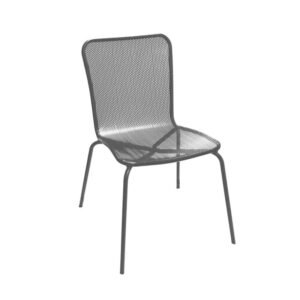 ATS metal circle perforated back outdoor chair, grey, 92G