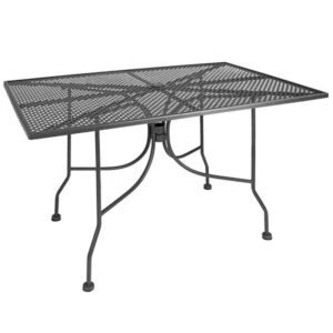 Metal square perforated outdoor table top from ATSmfg, rectangle, grey finish