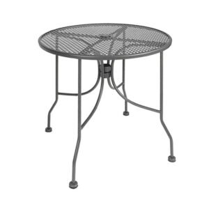 Metal square perforated outdoor table top from ATSmfg, round, grey finish